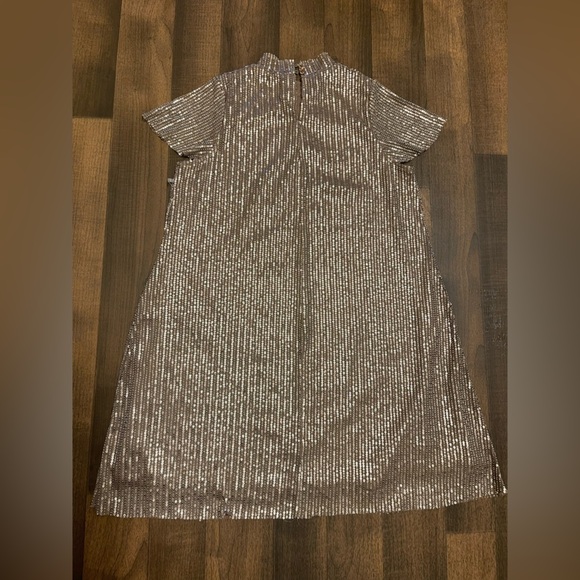 Silver Sequin A-Line Mini Dress for Cocktail - Picture 13 of 16